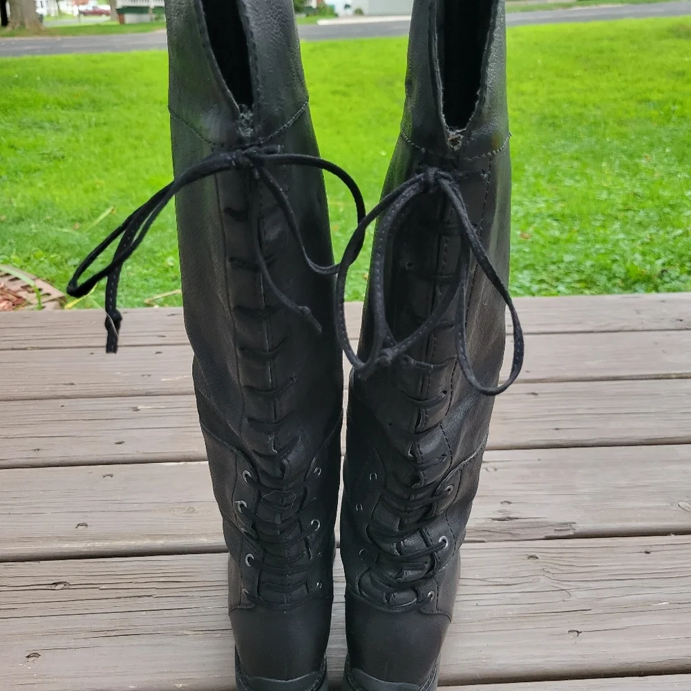 Nine West Mavira Black‎ Leather Over The Knee OTK Equestrian Riding Tall Boots